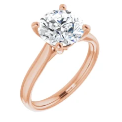Round 2.5 Carat Moissanite Solitaire Engagement Ring #GTJ937-MOS-RND-250-18R - Image 4