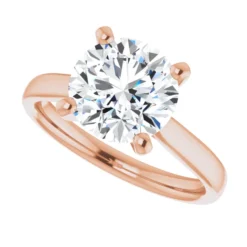 Round 2.5 Carat Moissanite Solitaire Engagement Ring #GTJ937-MOS-RND-250-18R - Image 5