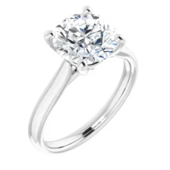 Round 2.5 Carat Moissanite Solitaire Engagement Ring #GTJ937-MOS-RND-250-PT - Image 4