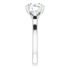 Round 2.5 Carat Moissanite Solitaire Engagement Ring #GTJ937-MOS-RND-250-PT - Image 3