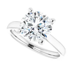 Round 2.5 Carat Moissanite Solitaire Engagement Ring #GTJ937-MOS-RND-250-PT - Image 5