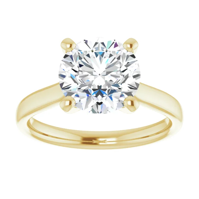 Round 2.5 Carat Moissanite Solitaire Engagement Ring #GTJ937-MOS-RND-250-14Y | Gerry The Jeweler Round 2.5 Carat Moissanite Solitaire Engagement Ring #GTJ937-MOS-RND-250-14Y