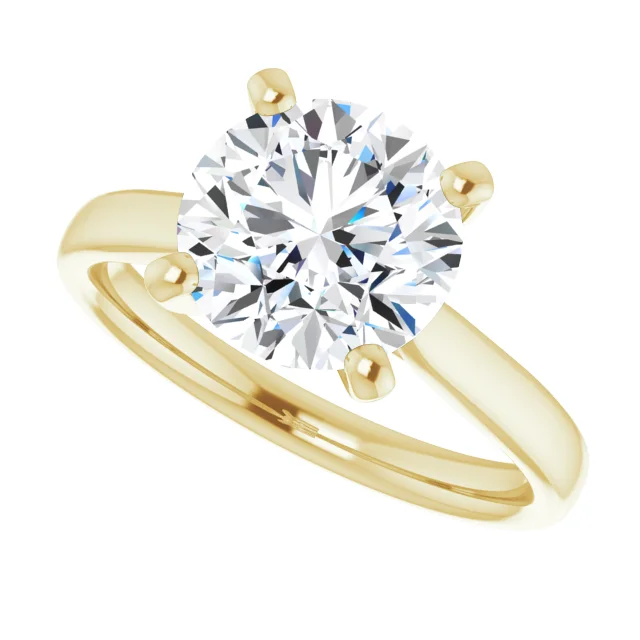 Round 2.5 Carat Moissanite Solitaire Engagement Ring #GTJ937-MOS-RND-250-14Y | Gerry The Jeweler Round 2.5 Carat Moissanite Solitaire Engagement Ring #GTJ937-MOS-RND-250-14Y - Image 5