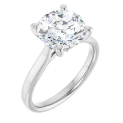 Round 3 Carat Moissanite Solitaire Engagement Ring #GTJ937-MOS-RND-300-14W - Image 4