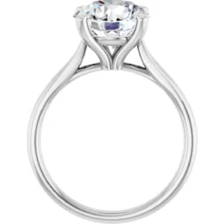 Round 3 Carat Moissanite Solitaire Engagement Ring #GTJ937-MOS-RND-300-14W - Image 2