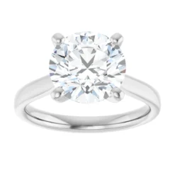 Round 3 Carat Moissanite Solitaire Engagement Ring #GTJ937-MOS-RND-300-14W