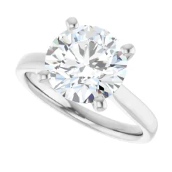 Round 3 Carat Moissanite Solitaire Engagement Ring #GTJ937-MOS-RND-300-14W - Image 5