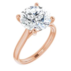 Round 5 Carat Moissanite Solitaire Engagement Ring #GTJ937-MOS-RND-500-18R - Image 4