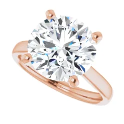 Round 5 Carat Moissanite Solitaire Engagement Ring #GTJ937-MOS-RND-500-18R - Image 5