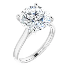 Round 5 Carat Moissanite Solitaire Engagement Ring #GTJ937-MOS-RND-500-PT - Image 4