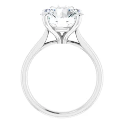 Round 5 Carat Moissanite Solitaire Engagement Ring #GTJ937-MOS-RND-500-PT - Image 2