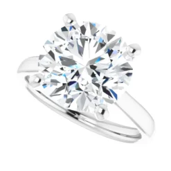 Round 5 Carat Moissanite Solitaire Engagement Ring #GTJ937-MOS-RND-500-PT - Image 5