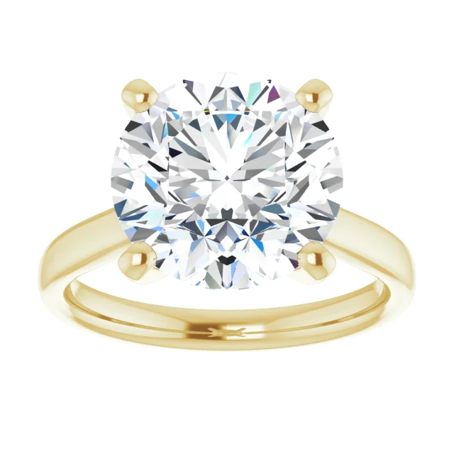 Round 5 Carat Moissanite Solitaire Engagement Ring #GTJ937-MOS-RND-500-14Y | Gerry The Jeweler Round 5 Carat Moissanite Solitaire Engagement Ring #GTJ937-MOS-RND-500-14Y