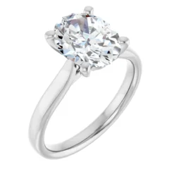 Oval 2 Carat Lab-Grown Diamond Solitaire Engagement Ring #GTJ937-LGD-OVL-200-18W | Gerry The Jeweler Oval 2 Carat Lab-Grown Diamond Solitaire Engagement Ring #GTJ937-LGD-OVL-200-18W - Image 4