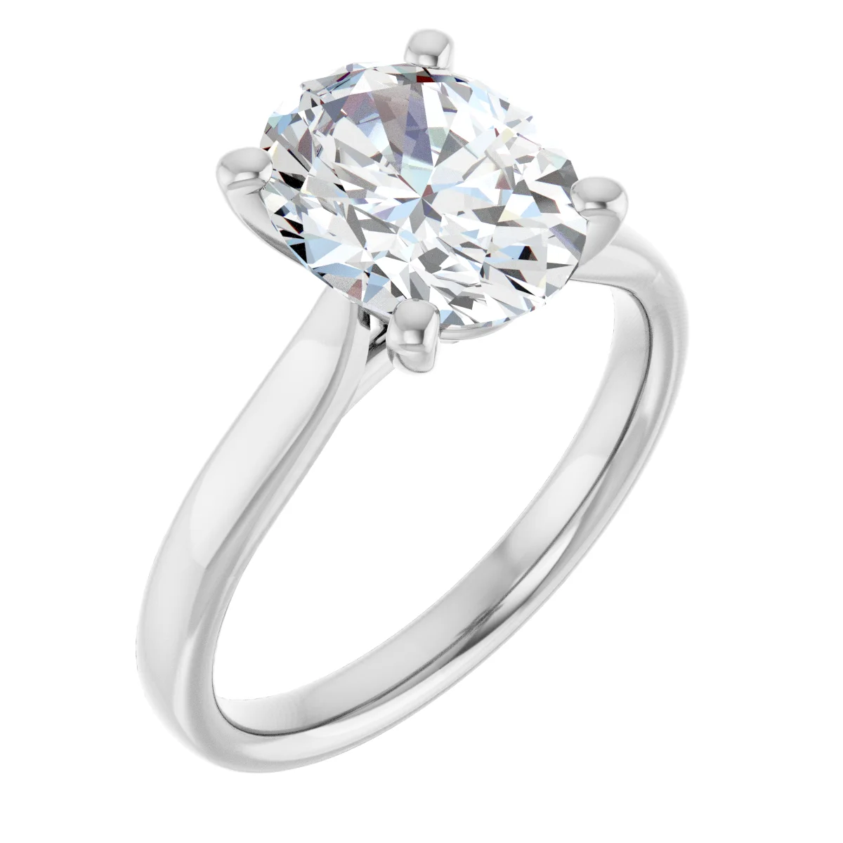 Oval 2 Carat Lab-Grown Diamond Solitaire Engagement Ring #GTJ937-LGD-OVL-200-18W | Gerry The Jeweler Oval 2 Carat Lab-Grown Diamond Solitaire Engagement Ring #GTJ937-LGD-OVL-200-18W - Image 4
