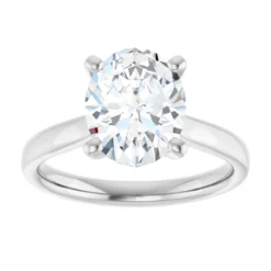 Oval 2 Carat Lab-Grown Diamond Solitaire Engagement Ring #GTJ937-LGD-OVL-200-18W