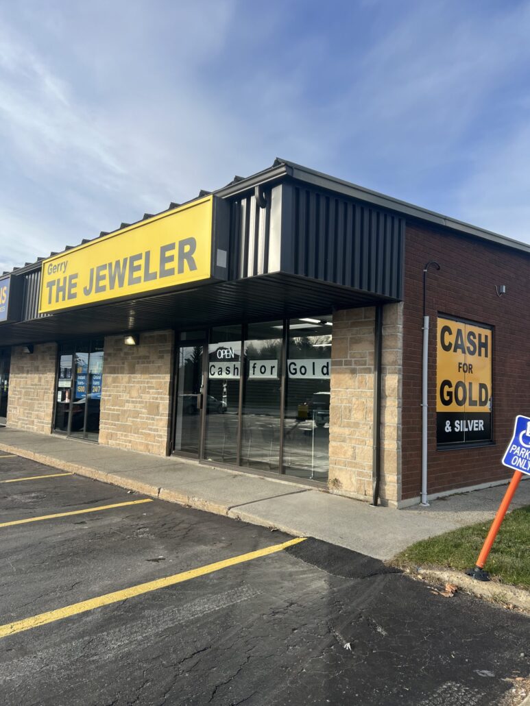 Exterior of Gerry The Jeweler storefront at 1212 LaSalle Blvd in Sudbury